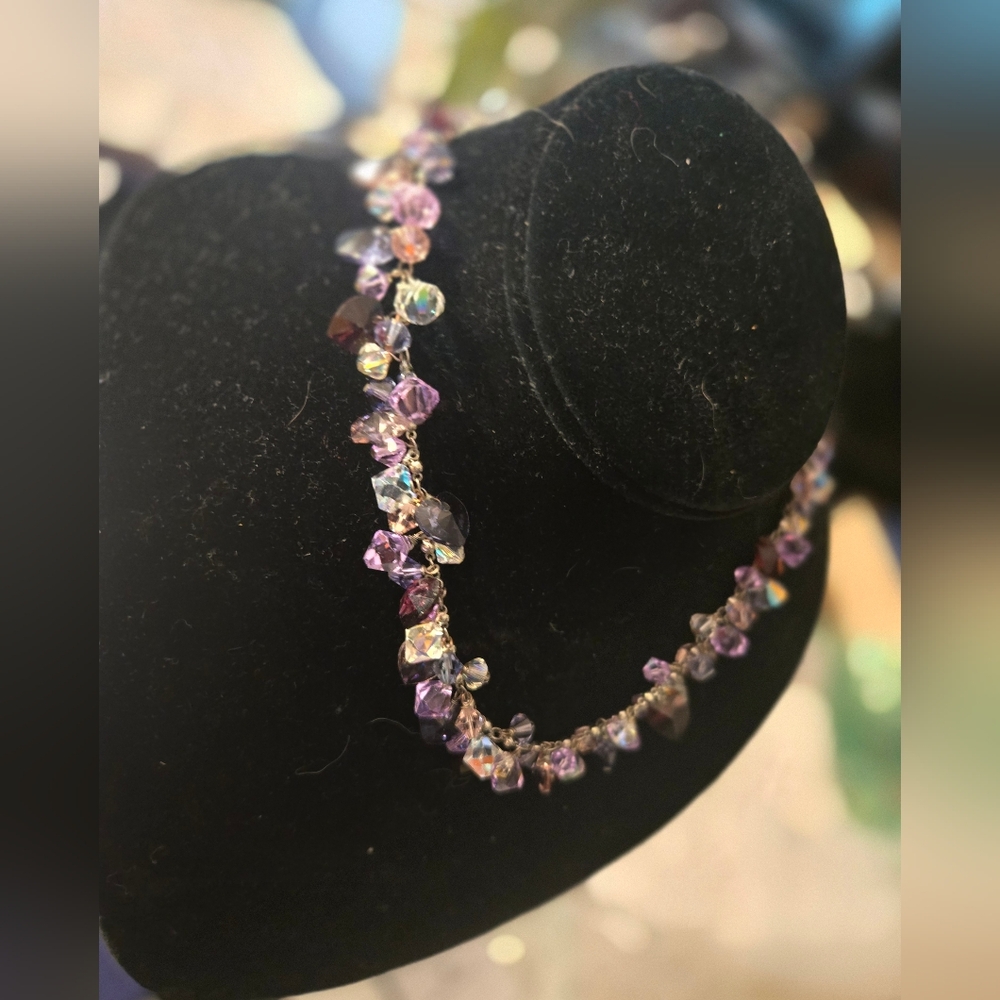New In The Box - Amethyst Swarovski Crystal Necklace - 19.5"